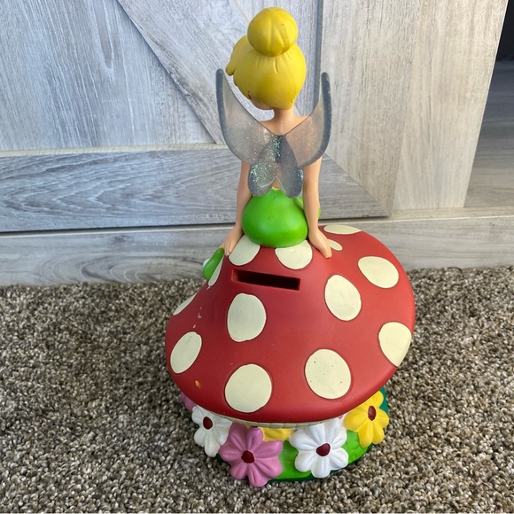 Vintage Toys Disney Tinkerbell on Mushroom Coin Bank - (no Plug) - Picture 6 of 8